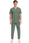 Cherokee Men's Olive V-Neck Medical Scrub Top