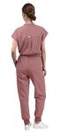 Eadflie Scrubs for Women Set - with Sleeveless Stand-Up Collar Scrub Top & Jogger Scrub Pants, Cool Stretch, Comfortable & Breathable Nurse Uniform, 8-Pocket Design - [Flesh Pink/XL]
