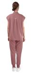 Eadflie Scrubs for Women Set - with Sleeveless Stand-Up Collar Scrub Top & Jogger Scrub Pants, Cool Stretch, Comfortable & Breathable Nurse Uniform, 8-Pocket Design - [Flesh Pink/XL]