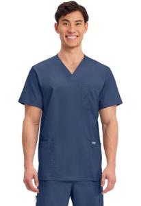 Cherokee Men's V-Neck Scrub Top with Pockets
