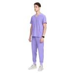Uniforms World Louis Scrubs Set for Men — Classic V-Neck Stretch Top & Jogger Pants Yoga Waistband, 8 Pockets, Anti-Wrinkle, Slim Fit