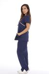 11142W Just Love Women's Scrub Sets / Medical Scrubs / Nursing Scrubs - S, Navy with Light Pink Trim,Navy With Light Pink Trim,Small