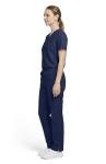 allheart Scrubs for Women and Men Medical Scrub Set with V-Neck Top & Cargo Pants, Unisex Nursing Uniform with 5 Pockets, M, Navy