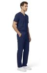allheart Scrubs for Women and Men Medical Scrub Set with V-Neck Top & Cargo Pants, Unisex Nursing Uniform with 5 Pockets, M, Navy