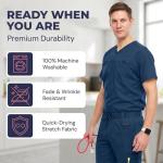 MediChic Men's Stretch V-Neck Scrub Jogger Set