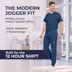 MediChic Men's Stretch V-Neck Scrub Jogger Set