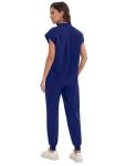GGEH Scrub for Women Set - Stretch Scrub Top & Jogger Pants Mandarin Collar Anti-Wrinkle Scrub Suit Medical Uniform (Navy, X-Large)