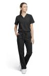 allheart Scrubs for Women and Men Medical Scrub Set with V-Neck Top & Cargo Pants, Unisex Nursing Uniform with 5 Pockets, XL, Black