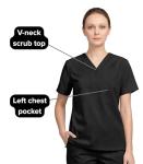 allheart Scrubs for Women and Men Medical Scrub Set with V-Neck Top & Cargo Pants, Unisex Nursing Uniform with 5 Pockets, XL, Black
