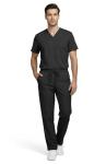 allheart Scrubs for Women and Men Medical Scrub Set with V-Neck Top & Cargo Pants, Unisex Nursing Uniform with 5 Pockets, XL, Black