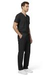 allheart Scrubs for Women and Men Medical Scrub Set with V-Neck Top & Cargo Pants, Unisex Nursing Uniform with 5 Pockets, XL, Black