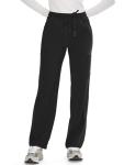 COZYFIT Straight Leg Scrub Pants for Women, Drawstring Soft Stretch, Anti-Wrinkle Women's Scrub Pants with 6 Pockets,Black,L