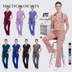 VIAOLI Scrubs for Women - V-Neck Top & Cargo Pants Uniform Women’s Medical Scrubs Set for Nurses, Doctors
