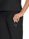 COZYFIT Straight Leg Scrub Pants for Women, Drawstring Soft Stretch, Anti-Wrinkle Women's Scrub Pants with 6 Pockets,Black,L