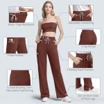 Dvoliaw Scrubs for Women Set Soft Sleeveless Stand-Up Collar Scrub Top & Straight Leg Scrub Pant, 9 Pockets, Yoga Waistband