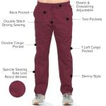 Dagacci Medical Uniform Womens and Mens Scrub Set Unisex Medical Scrub Shirt Top and Pant, Burgundy, Small,