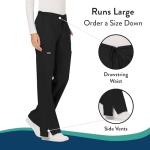 WW Revolution by Cherokee Women's Mid Rise Moderate Flare Drawstring Pant Petite, Black, Large Petite