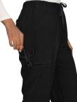 floralhue Women’s Scrub Pants – Soft Stretch Cargo with 8 Pockets, Loose Fit – Consider Sizing Down Black