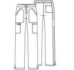 WW Revolution by Cherokee Women's Mid Rise Moderate Flare Drawstring Pant Petite, Black, Large Petite