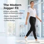 MediChic Jogger Scrub Pants for Women, Soft 4-Way Stretch Women's Medical Scrub Pants, 5-Pockets with Elastic Waistband and Drawstring, for Nurses, Doctors, and Health Workers, Black