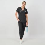 Hanes Women's Scrubs Healthcare Top, Moisture-Wicking Stretch Scrub Shirts, Ribbed Side Panels