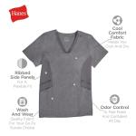 Hanes Women's Scrubs Healthcare Top, Moisture-Wicking Stretch Scrub Shirts, Ribbed Side Panels