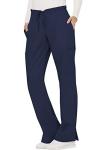 Cherokee Scrubs for Women Mid Rise Moderate Flare Drawstring Pant with 5 Pockets, Ultra Soft & Breathable Fabric - WW120 - WW120, M, Navy