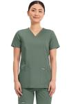 Cherokee Medical Women's Scrub Top V-Neck Modern Classic Fit with 3 Pockets, Ultra Soft and 2-Way Stretch Fabric - WW620, XL, Olive