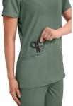 Cherokee Medical Women's Scrub Top V-Neck Modern Classic Fit with 3 Pockets, Ultra Soft and 2-Way Stretch Fabric - WW620, XL, Olive
