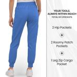 Dvoliaw Medical Scrub Pants for Women, Jogger Scrub Pants with 5 Pockets Drawstring Cargo Pants Mid-Rise Womens Scrubs Pant Sky Blue