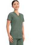 Cherokee Medical Women's Scrub Top V-Neck Modern Classic Fit with 3 Pockets, Ultra Soft and 2-Way Stretch Fabric - WW620, XL, Olive