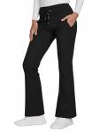 Nautica Flare Open Bottom Scrub Pants for Women – Soft Stretch Wide Leg Scrub Bottoms for Women Black