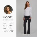 Nautica Flare Open Bottom Scrub Pants for Women – Soft Stretch Wide Leg Scrub Bottoms for Women Black