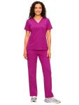 COZYFIT Scrubs for Women - COZY SCRUBS V Neck Top and Bootcut Cargo Straight Pants, Womens Scrub Sets with 12 Pockets, Azalea Pink, M