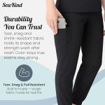 SewKind Women’s Scrub Set – V-Neck Top & Jogger Pants with 6 Pockets, Modern Fit, Durable 100% Polyester, Professional Healthcare Uniform - Black, L