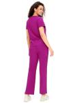 COZYFIT Scrubs for Women - COZY SCRUBS V Neck Top and Bootcut Cargo Straight Pants, Womens Scrub Sets with 12 Pockets, Azalea Pink, M