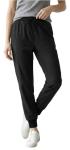 Reinwaete Womens Scrub Pants - Breathable & Soft Stretch Jogger Scrub Pants with 6 Pockets, Durable Medical Cargo Bottoms-Black-L
