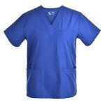 Unisex V Neck Medical Scrubs Set - Royal, M