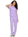 COZYFIT Scrubs for Women Set Medical Uniform - V-Neck Top & Straight Leg Pants with 9 Pockets, Unisex Workwear COZY SCRUBS, Light Purple, M