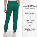 Dvoliaw Medical Scrub Pants for Women, Jogger Scrub Pants with 5 Pockets Drawstring Cargo Pants Mid-Rise Womens Scrubs Pant Hunter Green