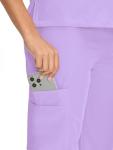 COZYFIT Scrubs for Women Set Medical Uniform - V-Neck Top & Straight Leg Pants with 9 Pockets, Unisex Workwear COZY SCRUBS, Light Purple, M