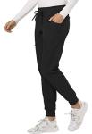 HeartSoul Women's Medical Scrub Jogger Pants Contemporary fit Drawstring Waistband Jogger with 5 Pockets - HS030, XS, Black