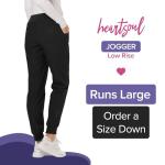 HeartSoul Women's Medical Scrub Jogger Pants Contemporary fit Drawstring Waistband Jogger with 5 Pockets - HS030, XS, Black