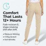 MediChic Jogger Scrub Pants for Women, Soft 4-Way Stretch Women's Medical Scrub Pants, 5-Pockets with Elastic Waistband and Drawstring, for Nurses, Doctors, and Health Workers, Khaki