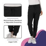HeartSoul Women's Medical Scrub Jogger Pants Contemporary fit Drawstring Waistband Jogger with 5 Pockets - HS030, XS, Black