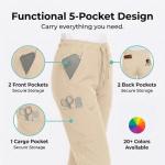MediChic Jogger Scrub Pants for Women, Soft 4-Way Stretch Women's Medical Scrub Pants, 5-Pockets with Elastic Waistband and Drawstring, for Nurses, Doctors, and Health Workers, Khaki
