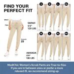 MediChic Jogger Scrub Pants for Women, Soft 4-Way Stretch Women's Medical Scrub Pants, 5-Pockets with Elastic Waistband and Drawstring, for Nurses, Doctors, and Health Workers, Khaki