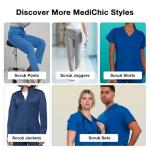 MediChic Jogger Scrub Pants for Women, Soft 4-Way Stretch Women's Medical Scrub Pants, 5-Pockets with Elastic Waistband and Drawstring, for Nurses, Doctors, and Health Workers, Khaki