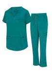 Natural Uniforms Womens 11 Pocket Cool Stretch Cargo Scrub Set (True Hunter Green, 3X-Large)