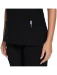 COZYFIT Scrubs for Women - V-Neck Women Scrub Tops with 3 Pockets,Soft Stretch,Black,S